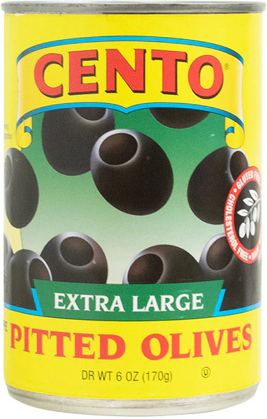 Cento Extra Large Pitted Black Olives 6 OZ